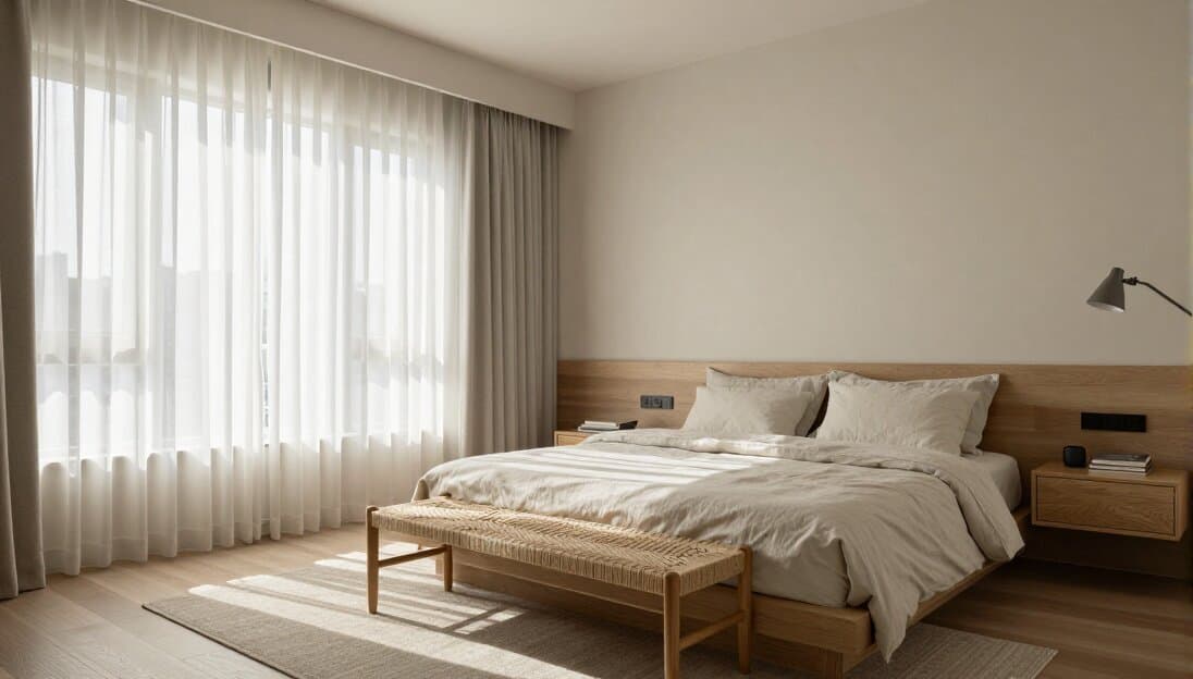 Primary suite at Harrow with soft morning light