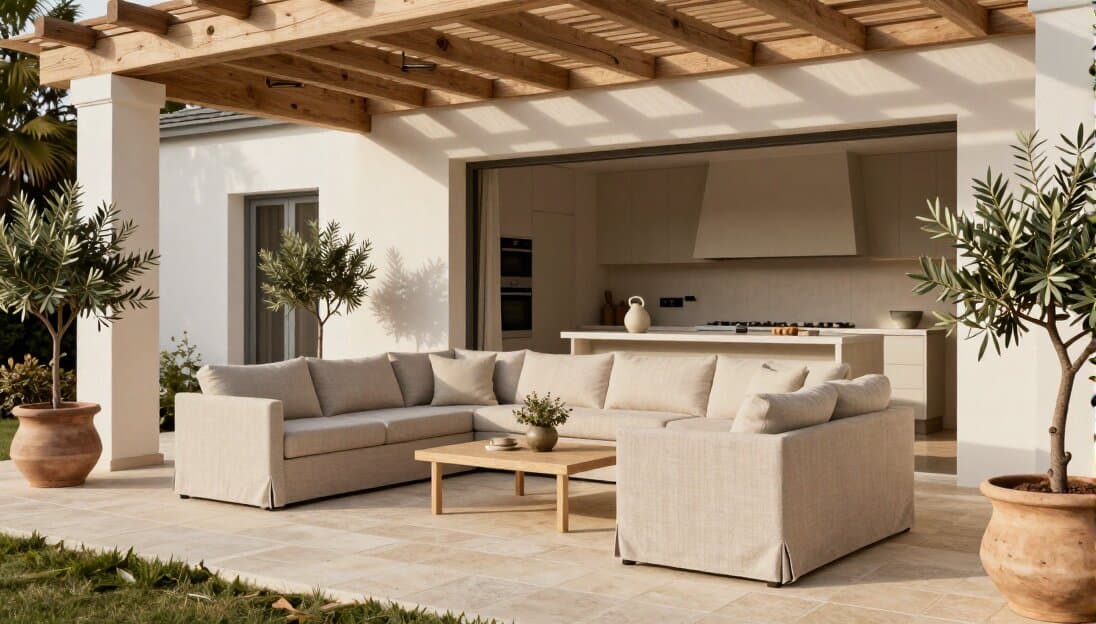Outdoor patio and courtyard living space